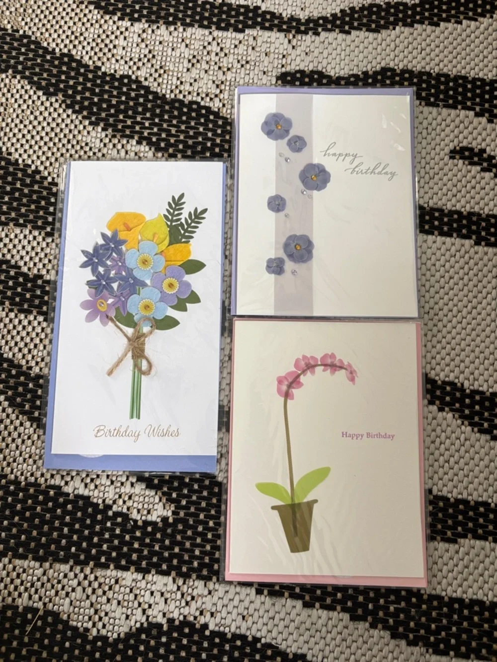 🆕Papyrus Bundle Of 3 3D Floral Birthday Greeting Cards